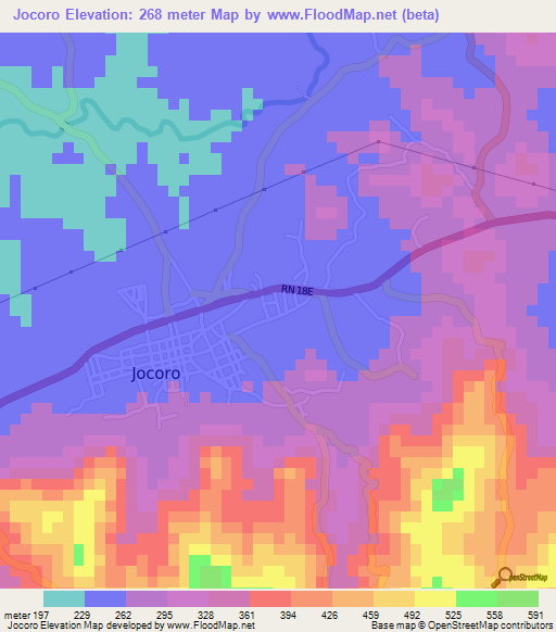 Jocoro,El Salvador Elevation Map