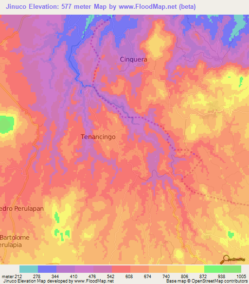 Jinuco,El Salvador Elevation Map