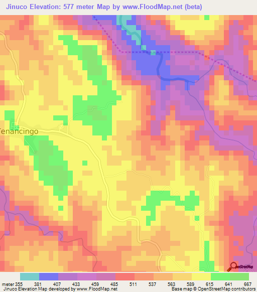Jinuco,El Salvador Elevation Map