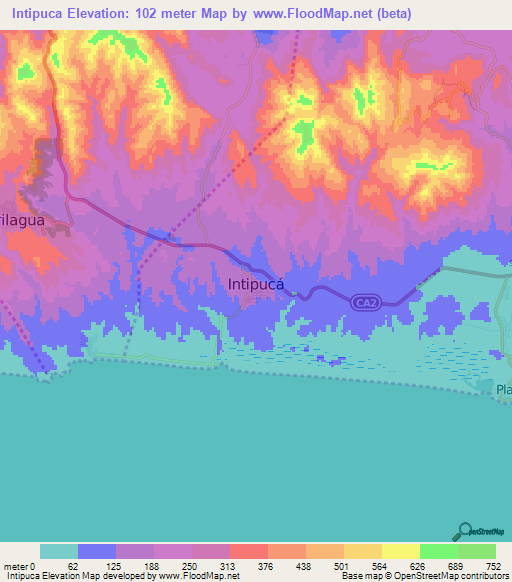 Intipuca,El Salvador Elevation Map