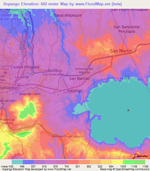 Ilopango,El Salvador Elevation Map