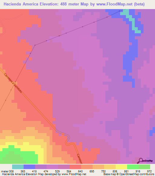 Hacienda America,El Salvador Elevation Map
