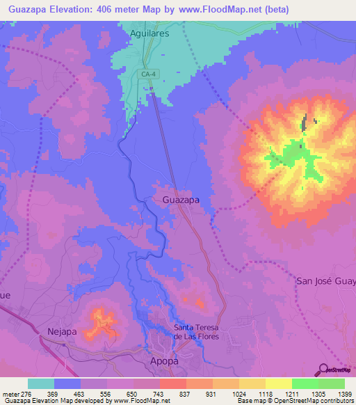 Guazapa,El Salvador Elevation Map