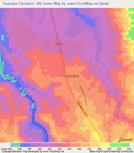 Guazapa,El Salvador Elevation Map