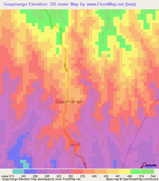 Guaymango,El Salvador Elevation Map