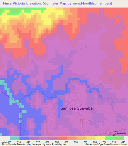 Finca Victoria,El Salvador Elevation Map