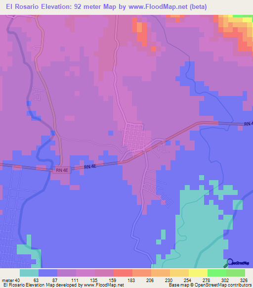 El Rosario,El Salvador Elevation Map
