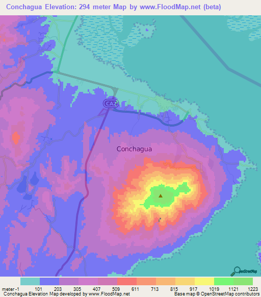 Conchagua,El Salvador Elevation Map