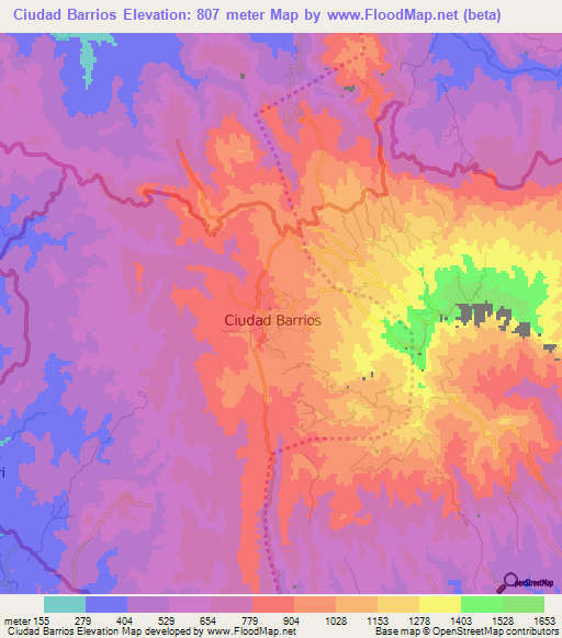 Ciudad Barrios,El Salvador Elevation Map