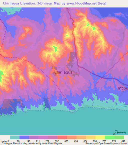 Chirilagua,El Salvador Elevation Map