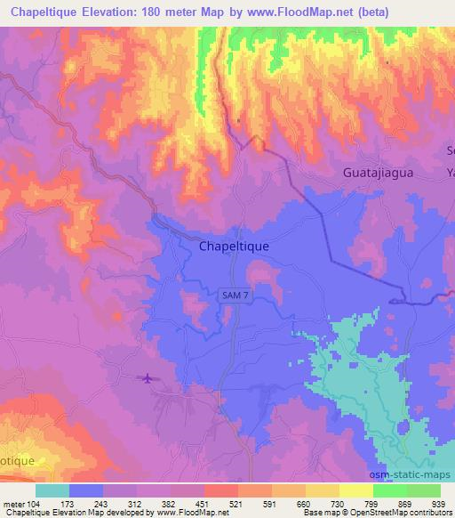 Chapeltique,El Salvador Elevation Map