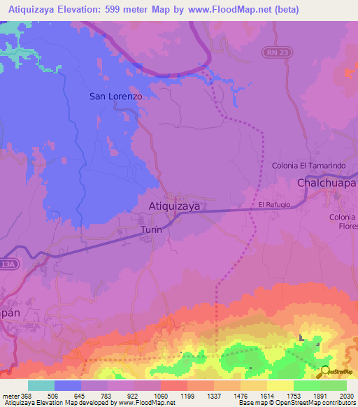 Atiquizaya,El Salvador Elevation Map