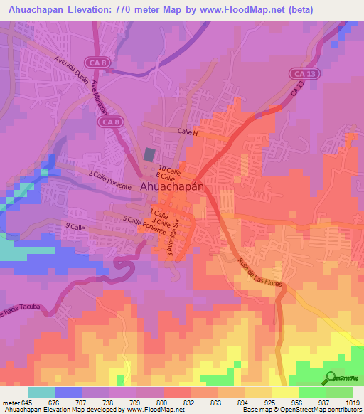 Ahuachapan,El Salvador Elevation Map