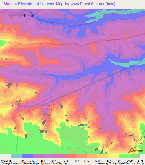Sinanja,Guatemala Elevation Map