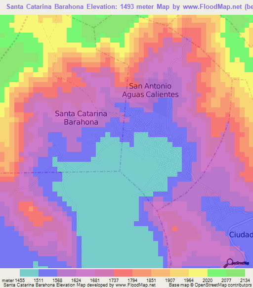 Santa Catarina Barahona,Guatemala Elevation Map
