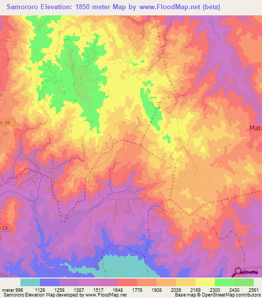 Samororo,Guatemala Elevation Map