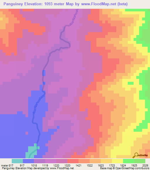 Panguiney,Guatemala Elevation Map