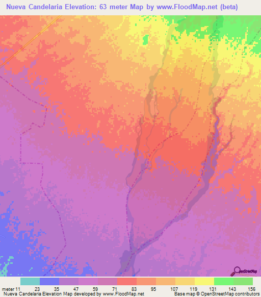 Nueva Candelaria,Guatemala Elevation Map