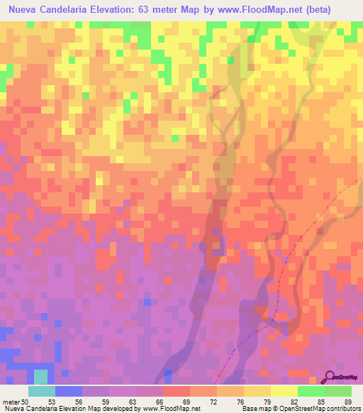 Nueva Candelaria,Guatemala Elevation Map