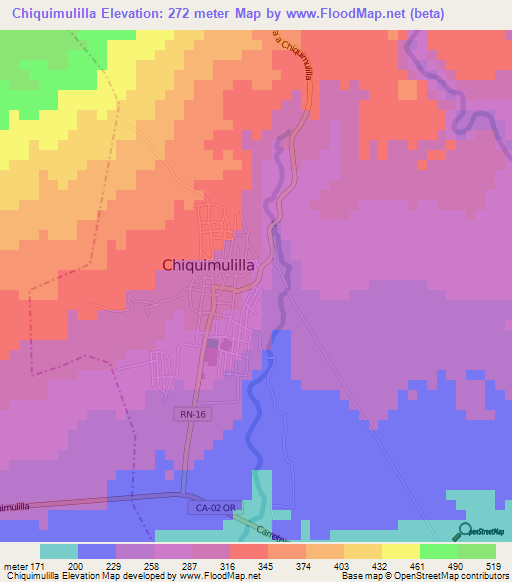 Chiquimulilla,Guatemala Elevation Map