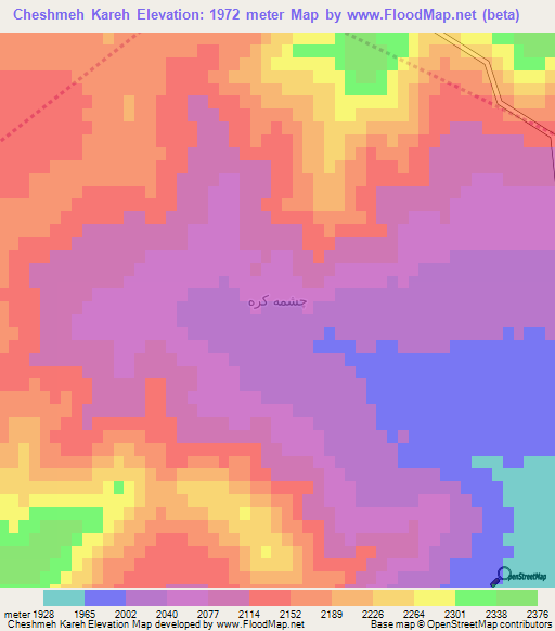 Cheshmeh Kareh,Iran Elevation Map