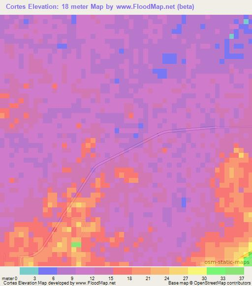 Cortes,Honduras Elevation Map