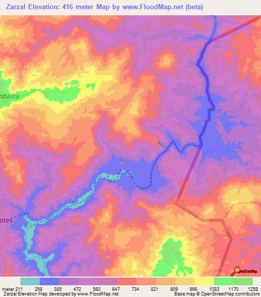 Zarzal,Honduras Elevation Map