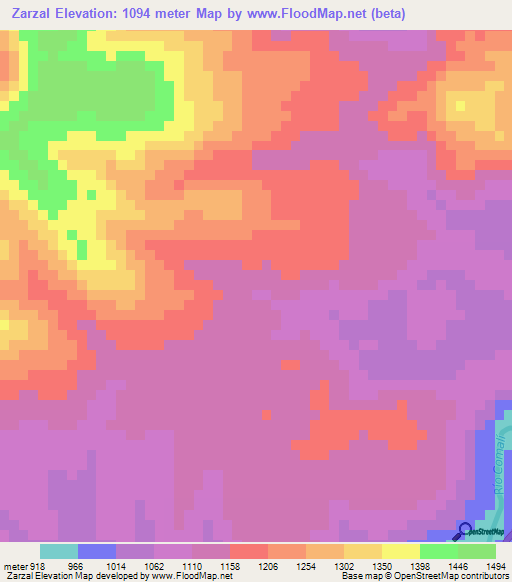 Zarzal,Honduras Elevation Map