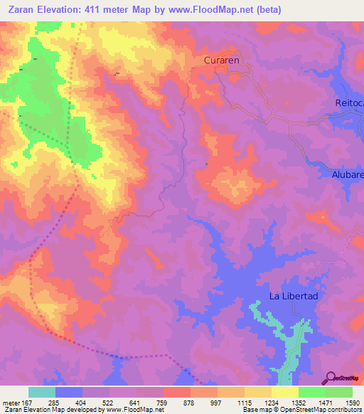 Zaran,Honduras Elevation Map