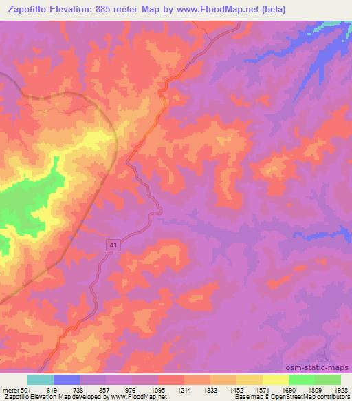 Zapotillo,Honduras Elevation Map