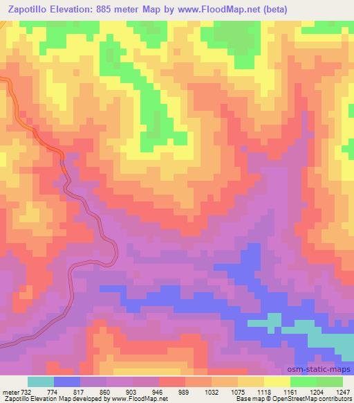 Zapotillo,Honduras Elevation Map