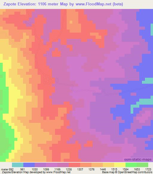 Zapote,Honduras Elevation Map