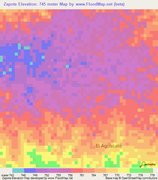 Zapote,Honduras Elevation Map