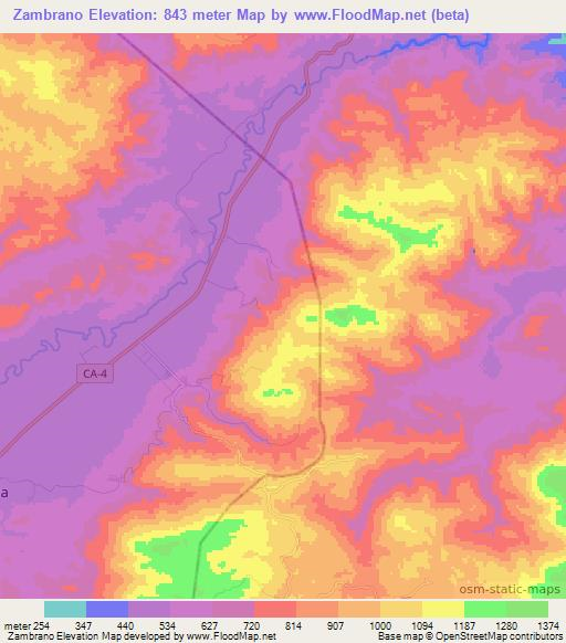 Zambrano,Honduras Elevation Map