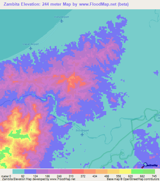 Zambita,Honduras Elevation Map