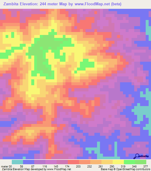 Zambita,Honduras Elevation Map