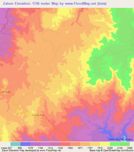 Zalum,Honduras Elevation Map