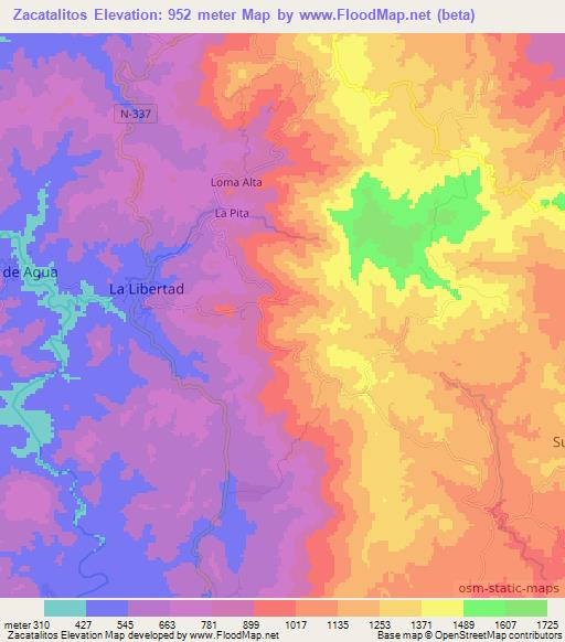 Zacatalitos,Honduras Elevation Map