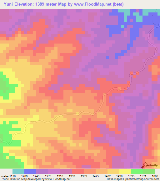 Yuni,Honduras Elevation Map