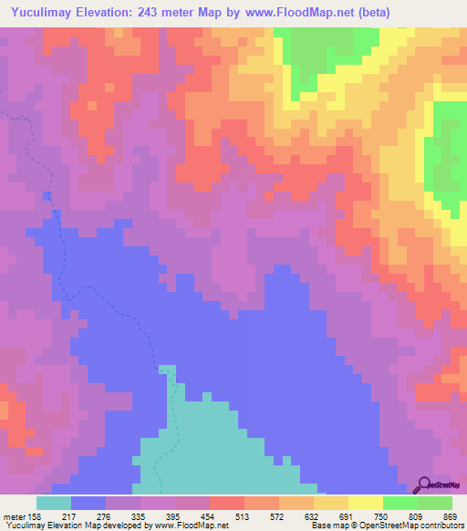 Yuculimay,Honduras Elevation Map