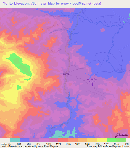 Yorito,Honduras Elevation Map