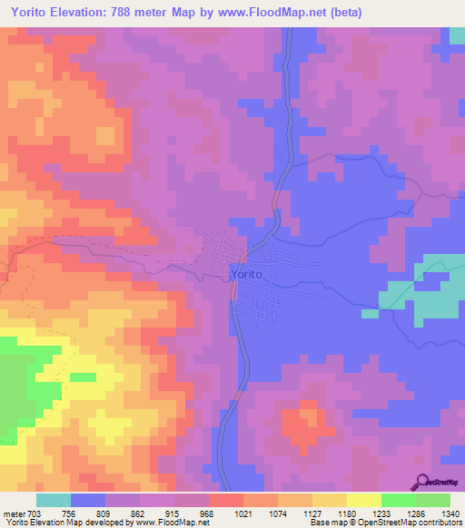 Yorito,Honduras Elevation Map