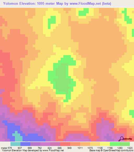 Yolomon,Honduras Elevation Map