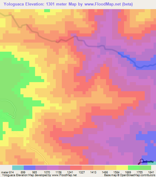 Yologuaca,Honduras Elevation Map