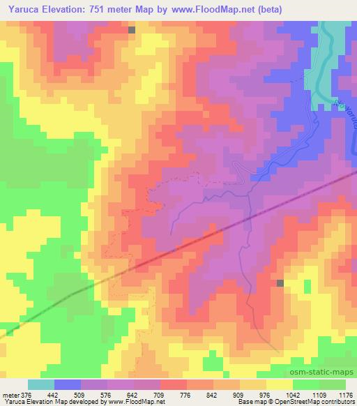 Yaruca,Honduras Elevation Map
