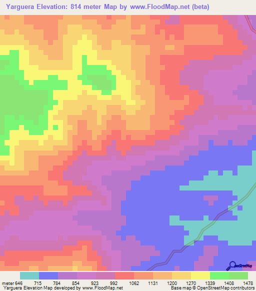 Yarguera,Honduras Elevation Map
