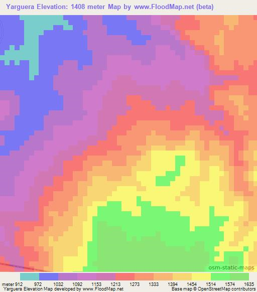 Yarguera,Honduras Elevation Map