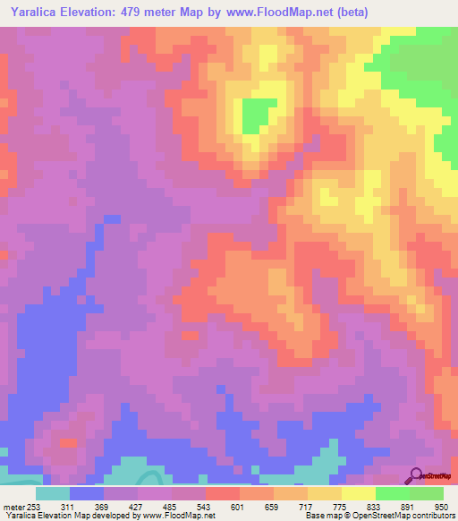 Yaralica,Honduras Elevation Map