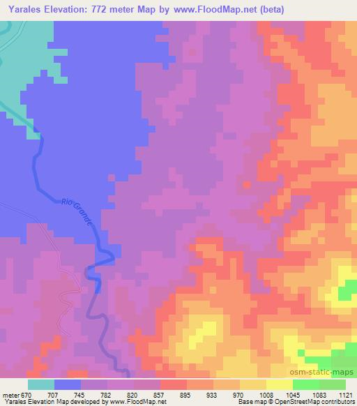 Yarales,Honduras Elevation Map