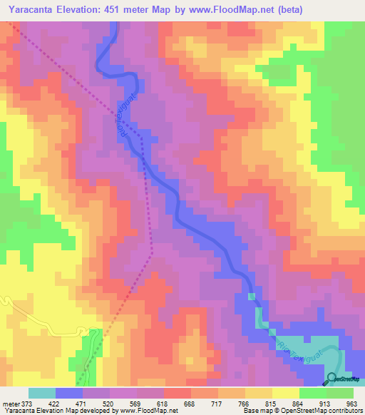 Yaracanta,Honduras Elevation Map